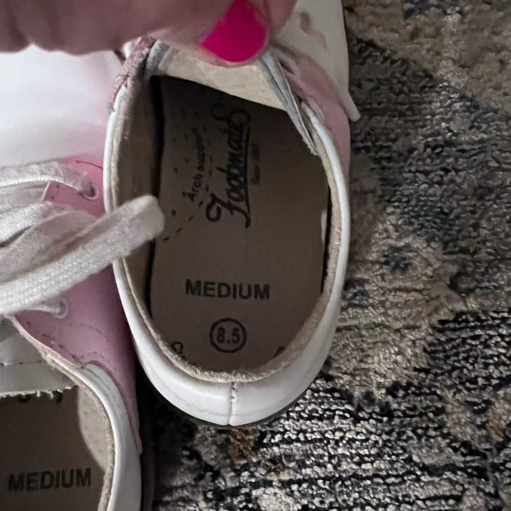 FootMates White and Pink Baby Shoes - Picture 2 of 4